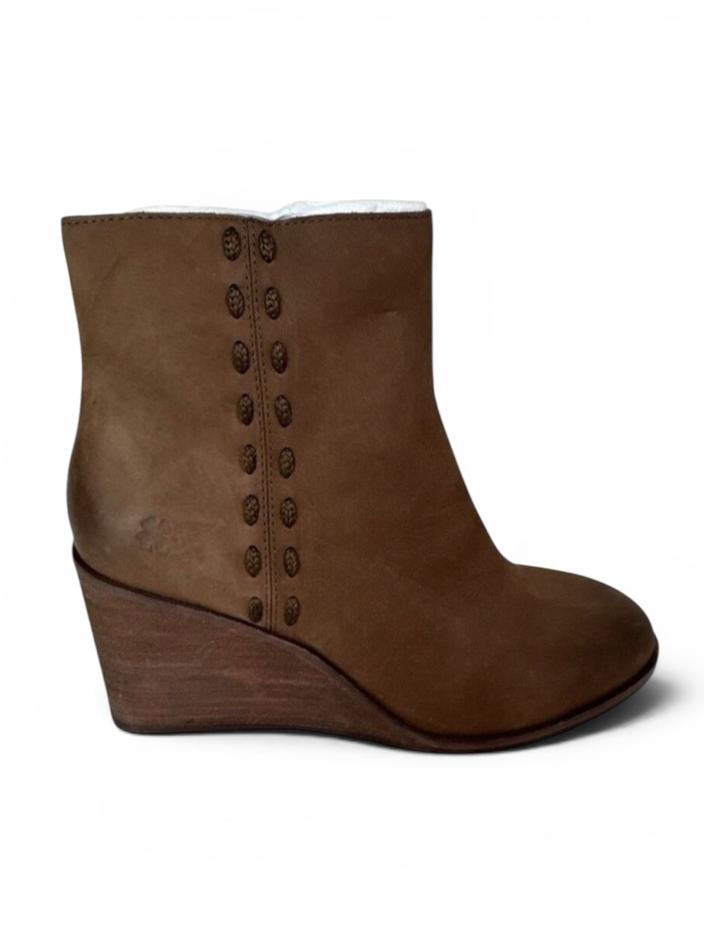 Lucky Brand‎ Zandia Women's 6B Leather Zip Wedge Ankle Bootie Boot New/Sample